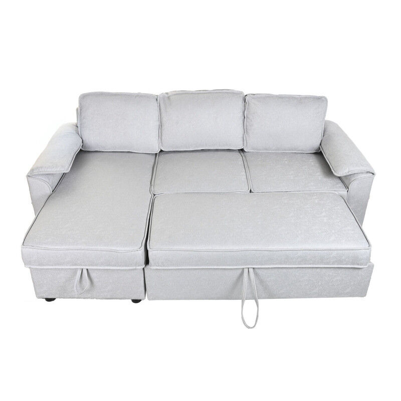 Canapé Convertible Home ESPRIT Gris clair Moderne 220 x 153 x 88 cm