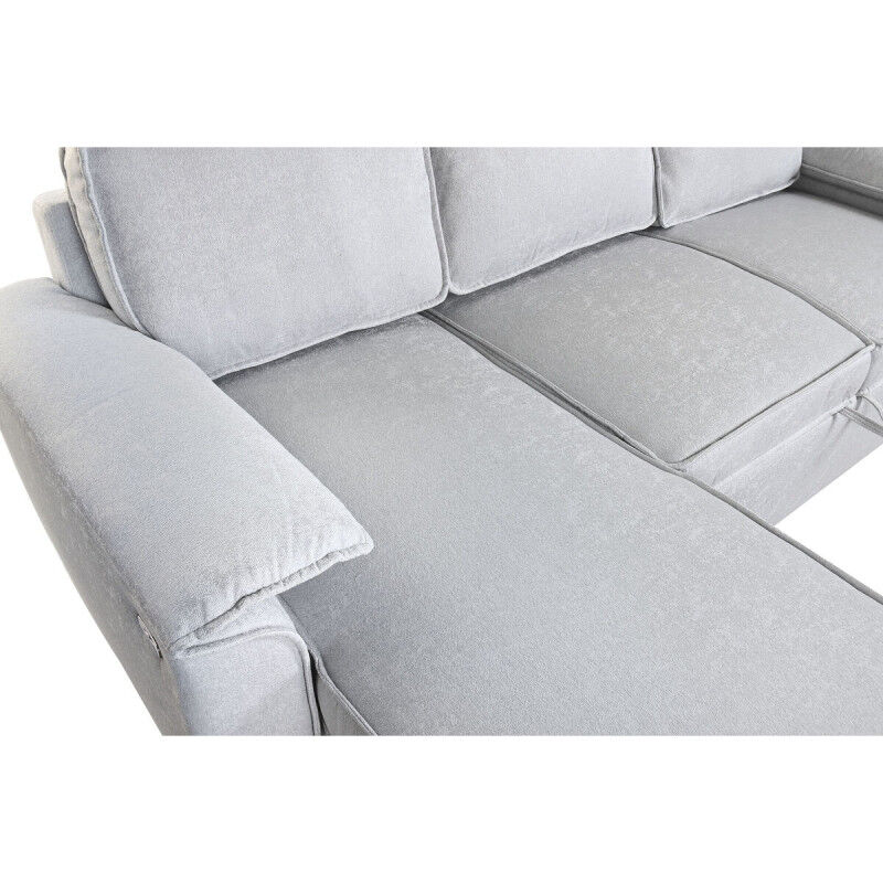 Canapé Convertible Home ESPRIT Gris clair Moderne 220 x 153 x 88 cm