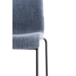 Tabouret de bar Hoover tissu 4 pieds structure e bleu