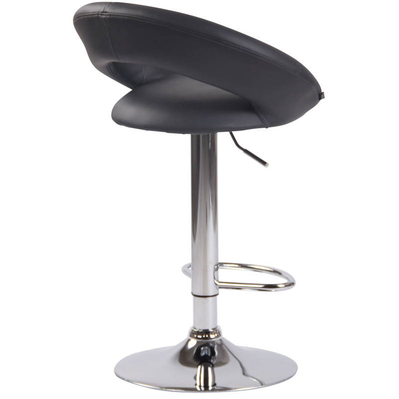 Lot de 2 tabourets de bar Olinda simili cuir gris chrome