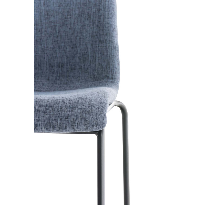 Tabouret de bar Hoover tissu 4 pieds structure e bleu