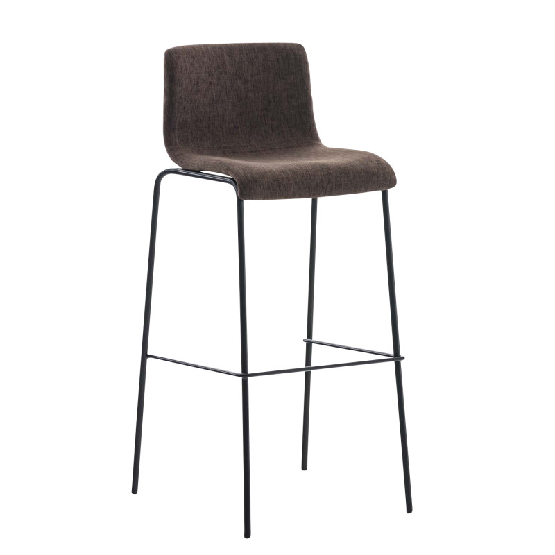 Tabouret de bar Hoover tissu 4 pieds structure e brun