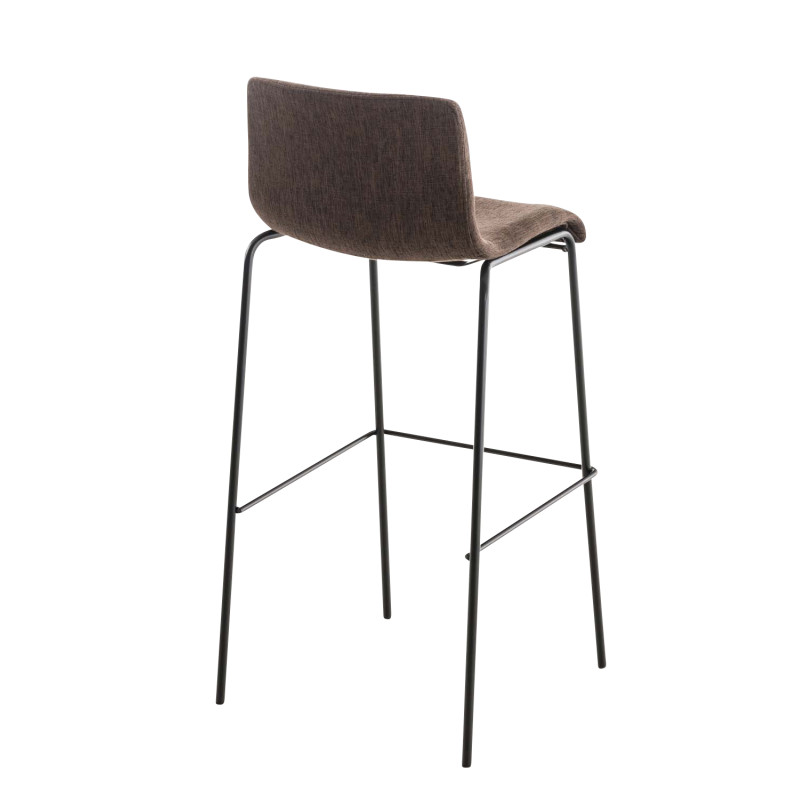Tabouret de bar Hoover tissu 4 pieds structure e brun