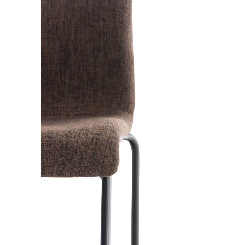 Tabouret de bar Hoover tissu 4 pieds structure e brun