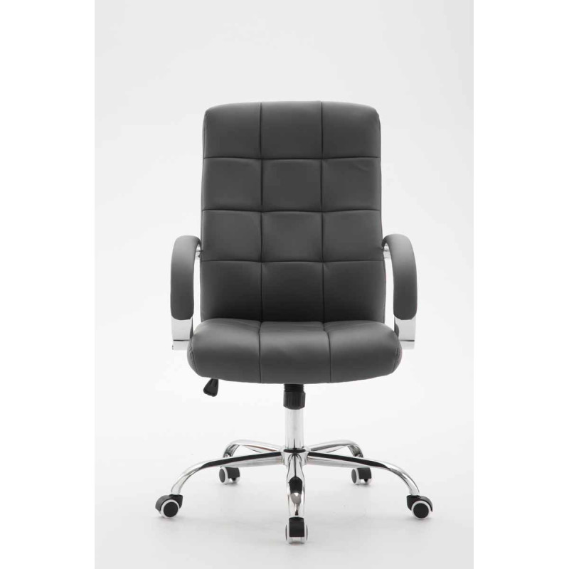 Poltrona da ufficio Mikos in similpelle grigio