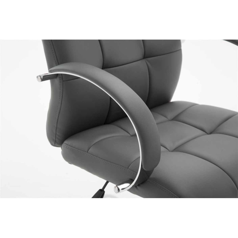 Poltrona da ufficio Mikos in similpelle grigio