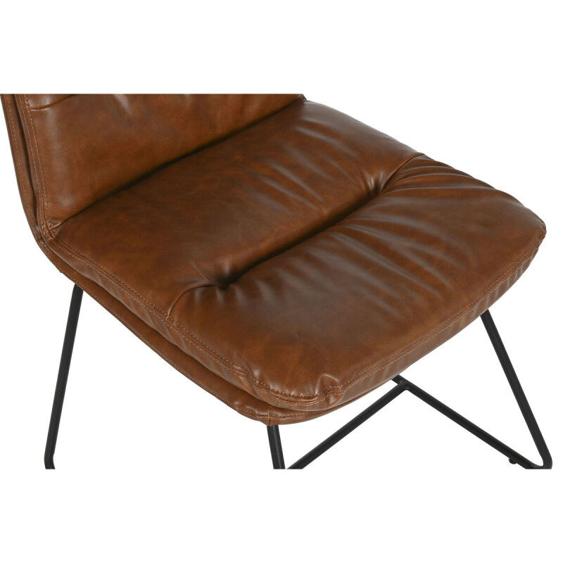 Chaise de Salle à Manger Home ESPRIT Cuir synthétoqie Métal 71 x 49 x 90 cm