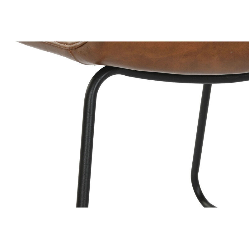 Chaise de Salle à Manger Home ESPRIT Cuir synthétoqie Métal 71 x 49 x 90 cm