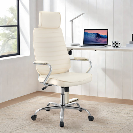 Chaise de bureau Rako, crème