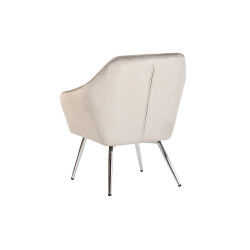 Siège Home ESPRIT Gris Crème Doré Argenté Polyester Métal 74 x 74 x 90 cm 74 x 67 x 90 cm