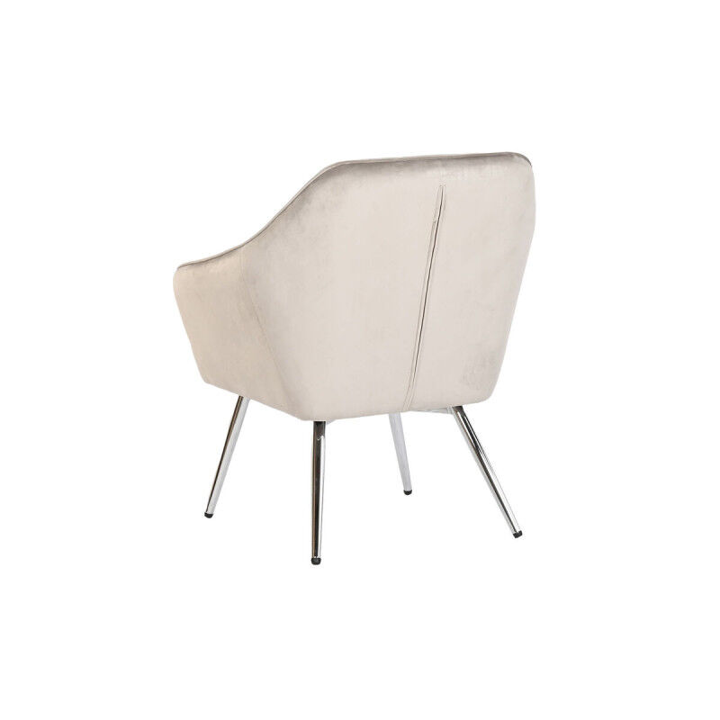 Siège Home ESPRIT Gris Crème Doré Argenté Polyester Métal 74 x 74 x 90 cm 74 x 67 x 90 cm