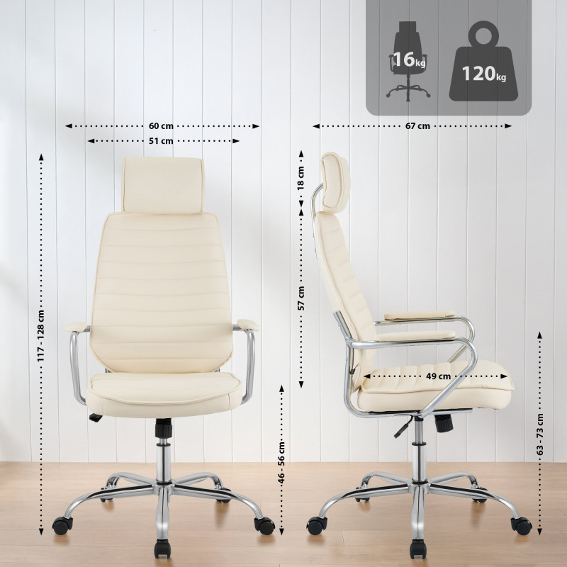 Fauteuil de bureau Rako crème