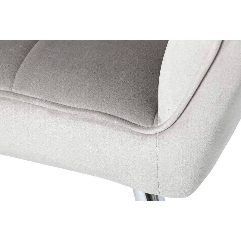 Siège Home ESPRIT Gris Crème Doré Argenté Polyester Métal 74 x 74 x 90 cm 74 x 67 x 90 cm