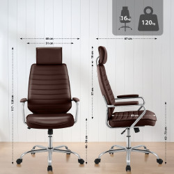 Fauteuil de bureau Rako rouge bordeaux