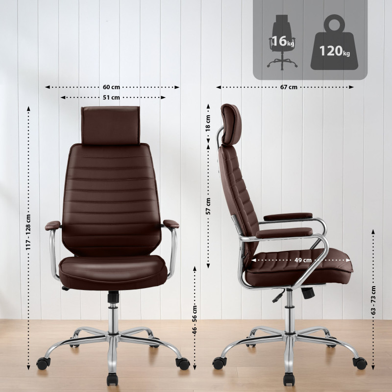 Fauteuil de bureau Rako rouge bordeaux