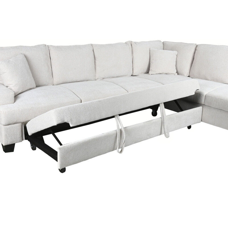 Canapé Convertible Home ESPRIT Beige Moderne 285 x 260 x 90 cm