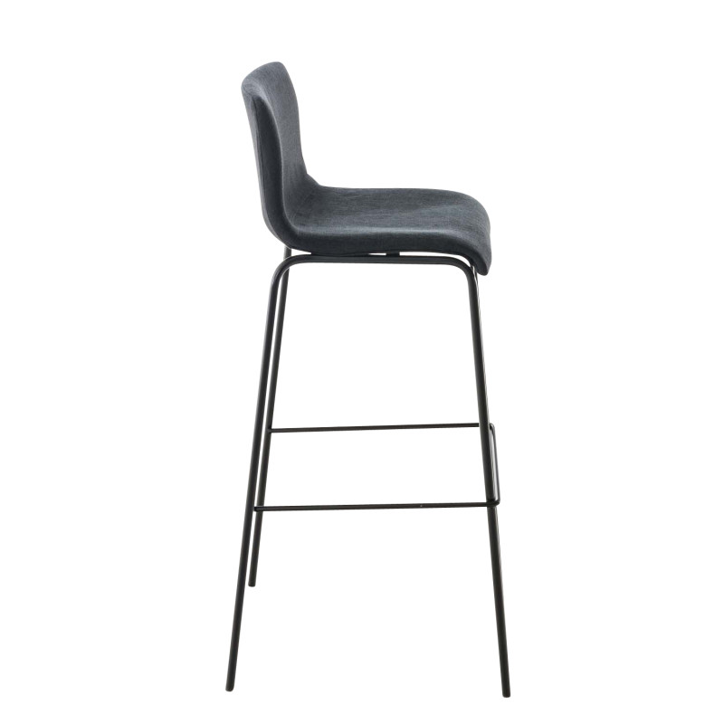 Tabouret de bar Hoover tissu 4 pieds structure e noir