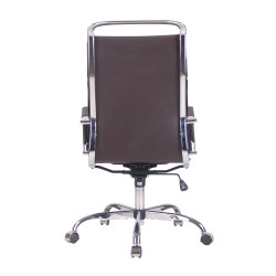 Fauteuil de bureau Bedford en cuir artificiel café