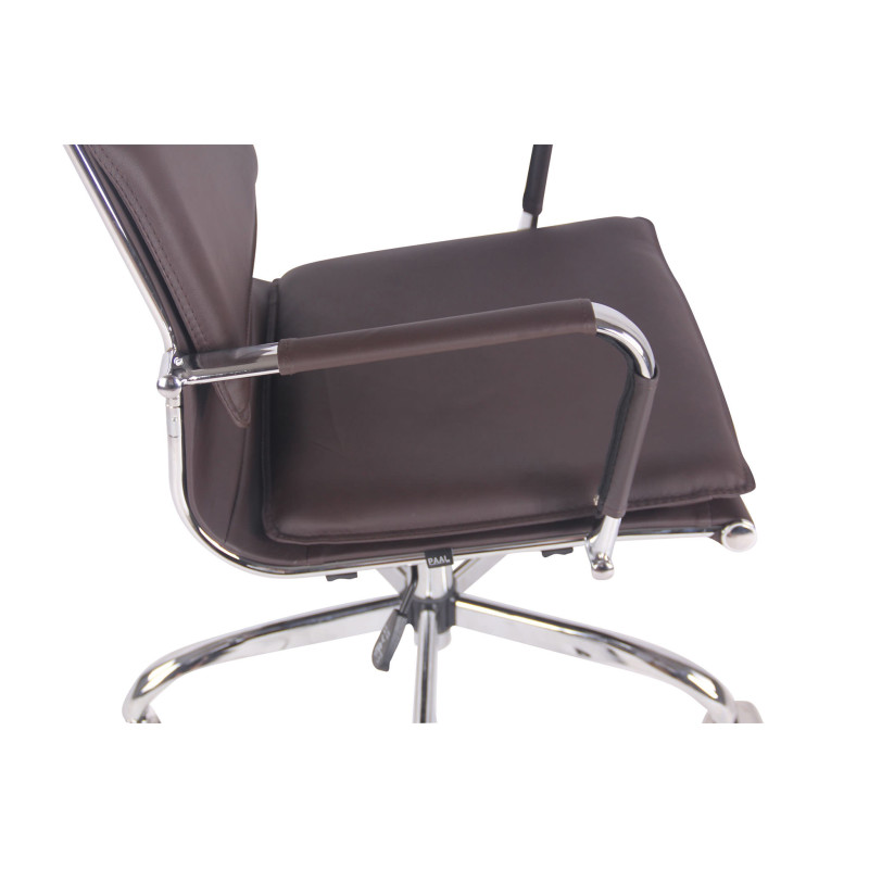 Fauteuil de bureau Bedford en cuir artificiel café