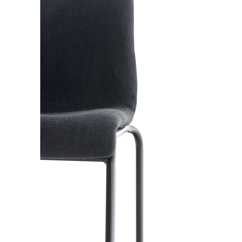 Tabouret de bar Hoover tissu 4 pieds structure e noir