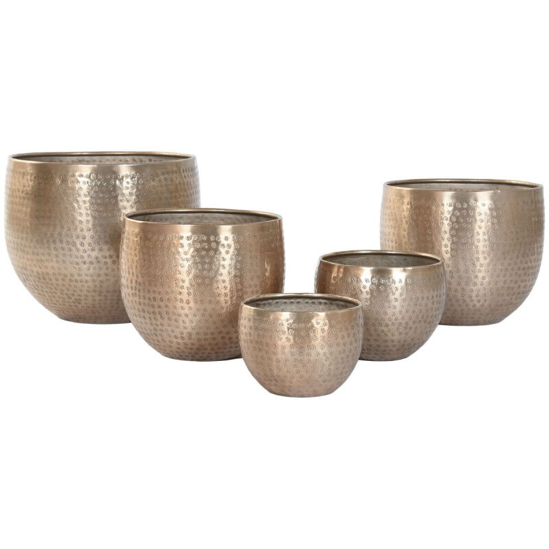 Cache-pot Home ESPRIT Doré Aluminium 35 x 35 x 29,5 cm (5 Unités)