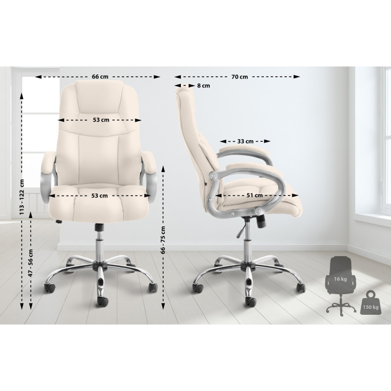 Fauteuil de bureau BIG Apollo crème
