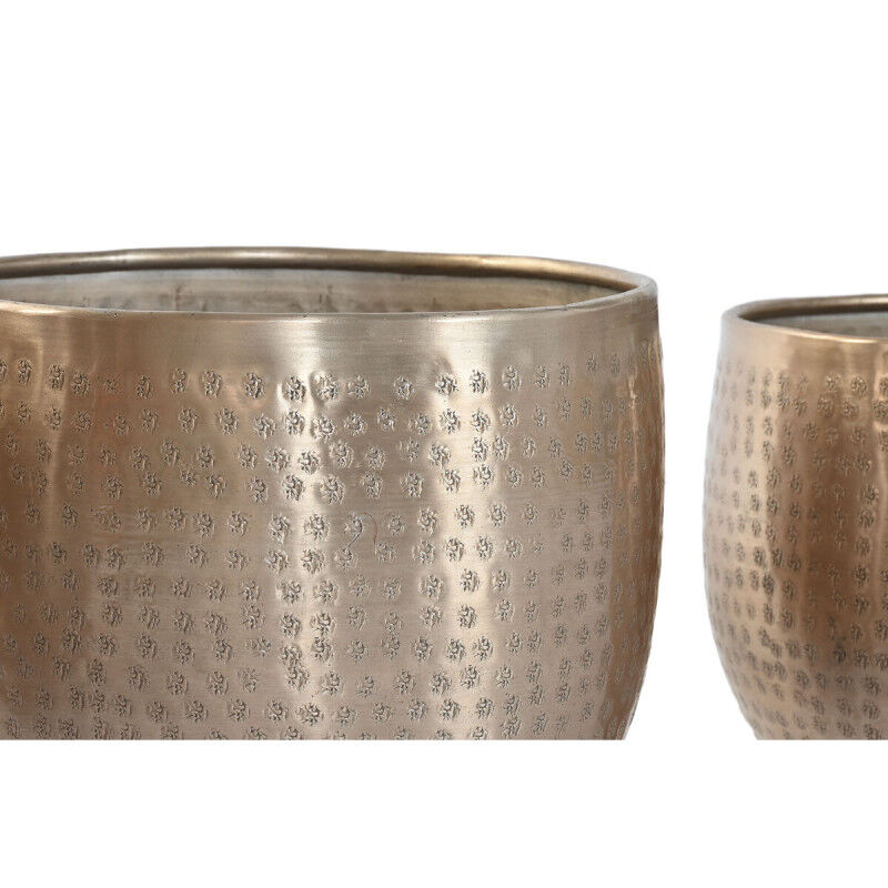 Cache-pot Home ESPRIT Doré Aluminium 35 x 35 x 29,5 cm (5 Unités)