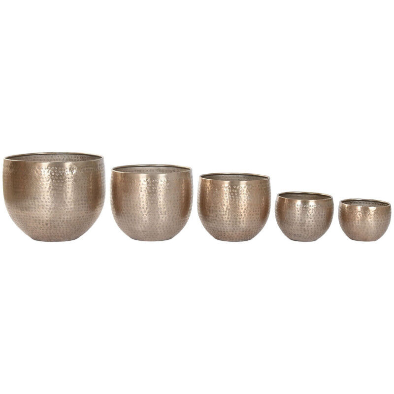 Cache-pot Home ESPRIT Doré Aluminium 35 x 35 x 29,5 cm (5 Unités)