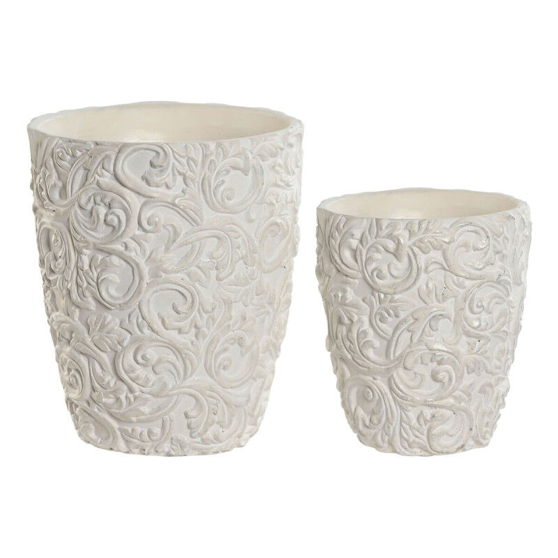 Cache-pot Home ESPRIT Ciment 24 x 24 x 28 cm (2 Pièces)