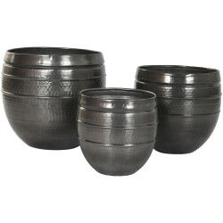 Cache-pot Home ESPRIT Gris Aluminium Moderne 41 x 41 x 40 cm 40 x 40 x 40,5 cm (3 Pièces)