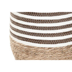 Cache-pot Home ESPRIT Marron Bicolore Fibre Urbaine 31 x 31 x 49 cm (3 Pièces)