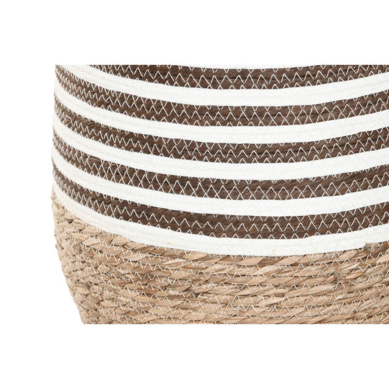 Cache-pot Home ESPRIT Marron Bicolore Fibre Urbaine 31 x 31 x 49 cm (3 Pièces)