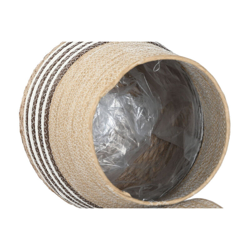Cache-pot Home ESPRIT Marron Bicolore Fibre Urbaine 31 x 31 x 49 cm (3 Pièces)