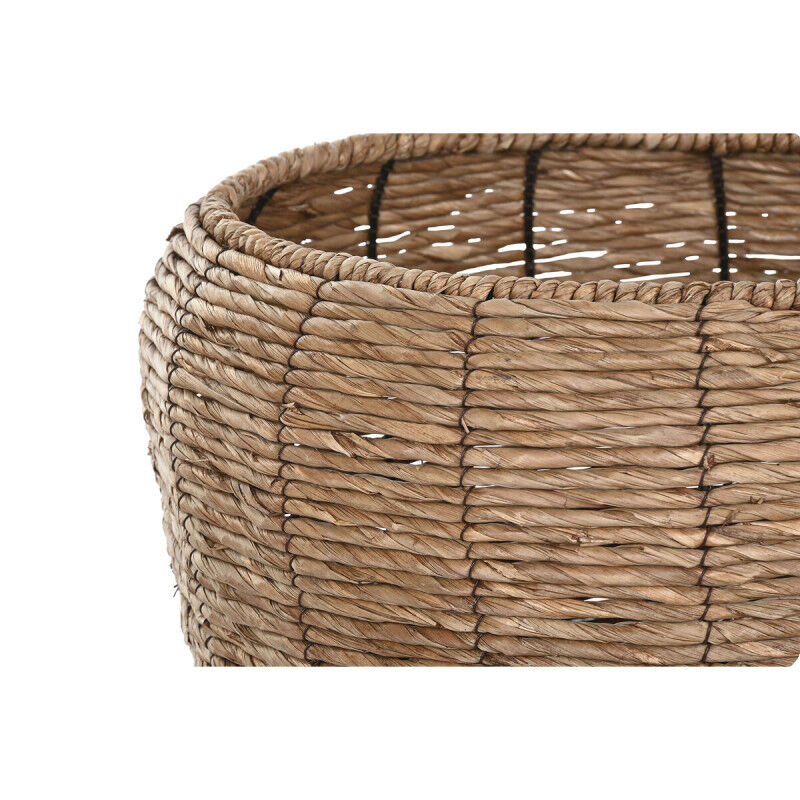 Cache-pot Home ESPRIT Marron Métal Fibre Urbaine 44 x 44 x 60 cm (3 Pièces)