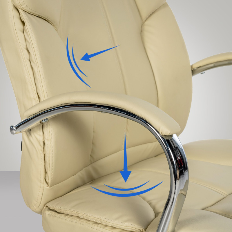 Poltrona ufficio XXL Xanthos in similpelle crema