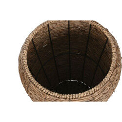 Cache-pot Home ESPRIT Marron Métal Fibre Urbaine 44 x 44 x 60 cm (3 Pièces)