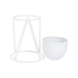 Cache-pot Home ESPRIT Blanc Métal Urbaine 38 x 38 x 80 cm (3 Pièces)