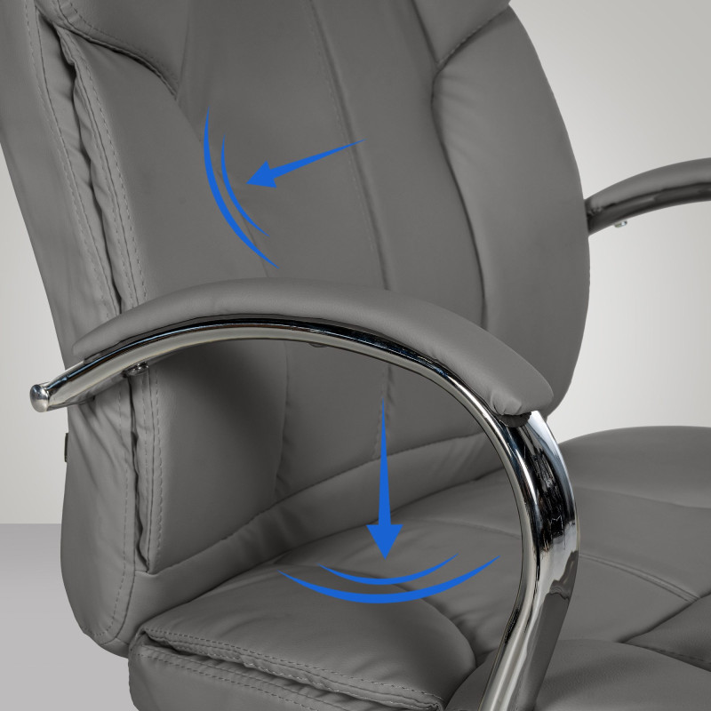 Poltrona ufficio XXL Xanthos in similpelle grigio