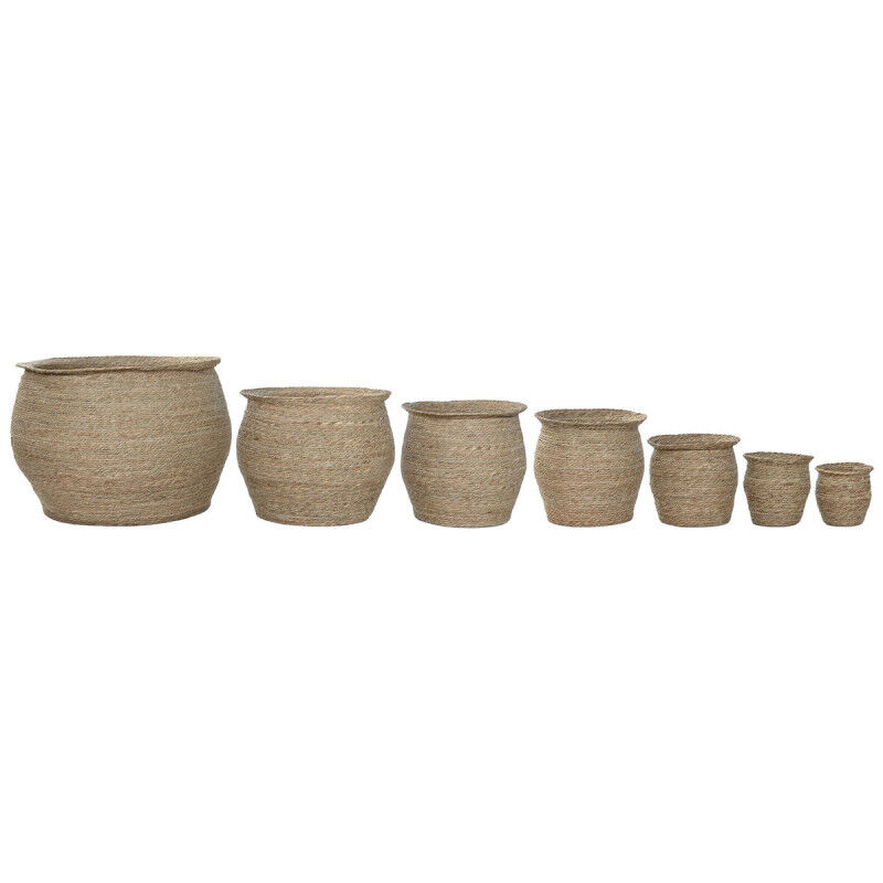 Cache-pot Home ESPRIT Marron Fibre Urbaine 70 x 70 x 58 cm (7 Unités)