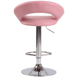 Lot de 2 tabourets de bar Olinda simili cuir chrome rose