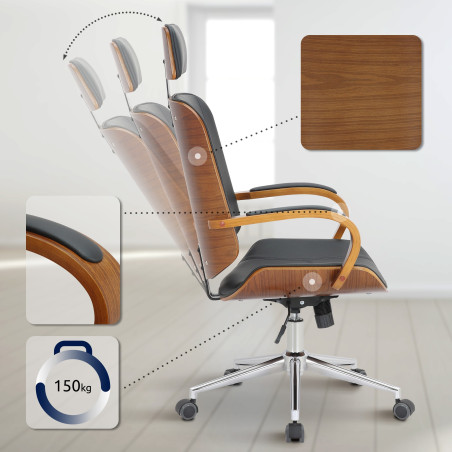 Silla De Oficina Dayton Nogal/negro