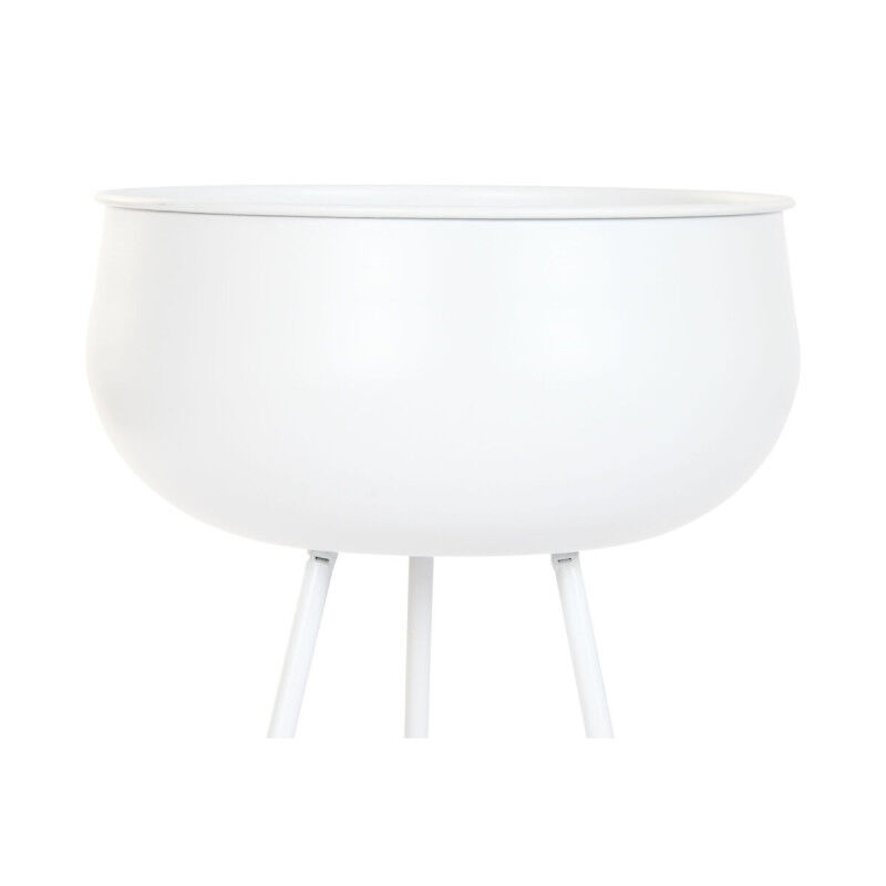 Cache-pot Home ESPRIT Blanc Métal Urbaine 34 x 34 x 70 cm (2 Pièces)