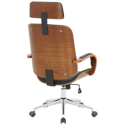 Fauteuil de bureau Dayton noyer/noir