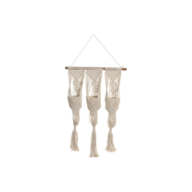 Cache-pot Home ESPRIT Coton Bois Urbaine 46 x 2 x 93 cm