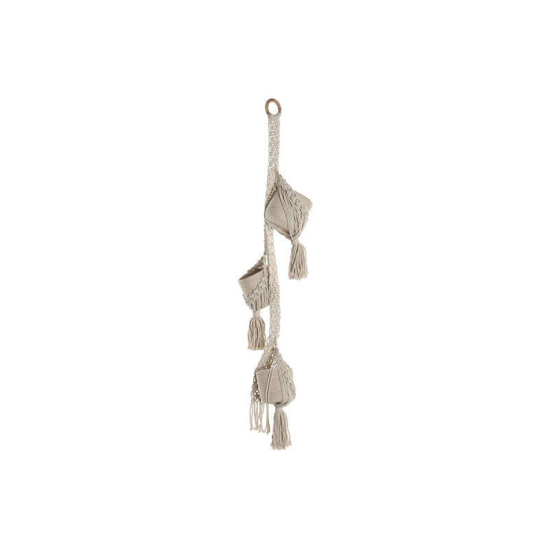 Cache-pot Home ESPRIT Coton Bois Urbaine 46 x 2 x 93 cm