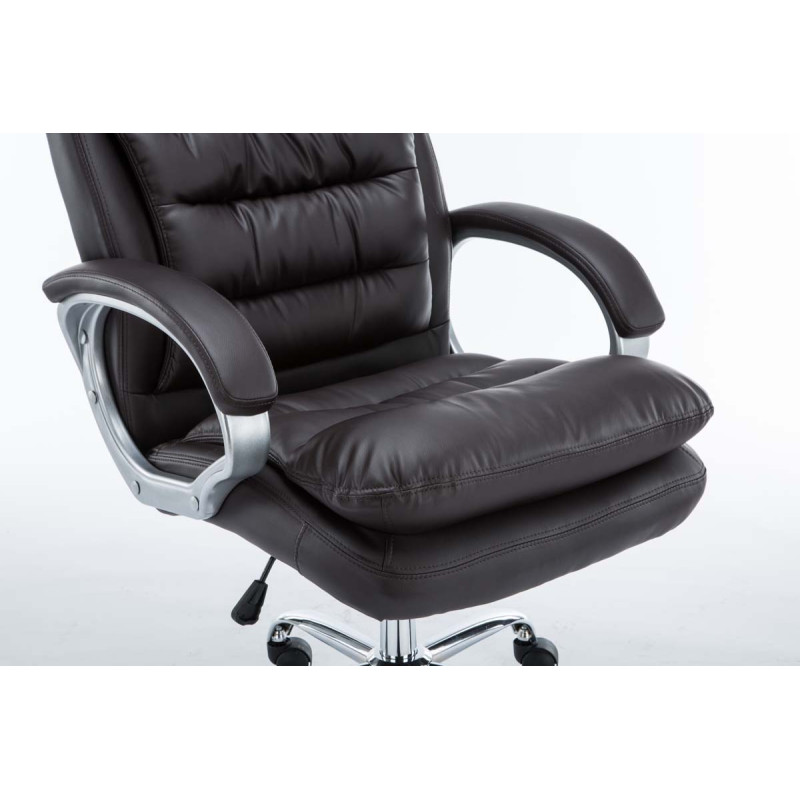 Sedia ufficio XXL Vancouver in similpelle marrone