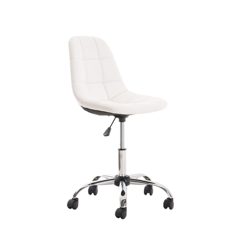 Fauteuil de bureau Emil en cuir artificiel blanc