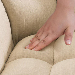 Tabouret de bar en tissu Damaso avec structure à 4 pieds, crème