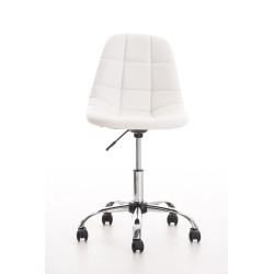 Fauteuil de bureau Emil en cuir artificiel blanc