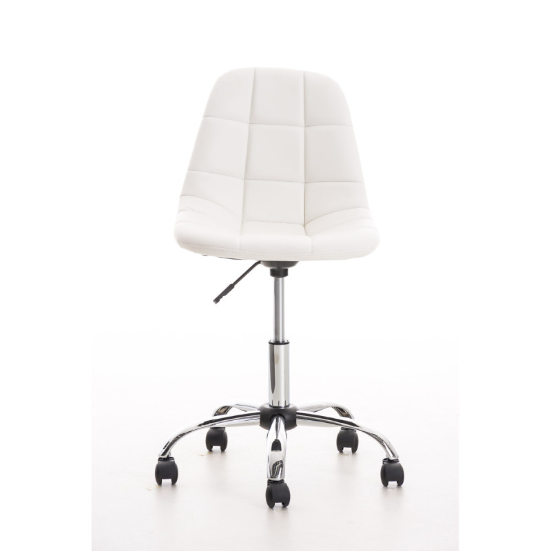 Fauteuil de bureau Emil en cuir artificiel blanc